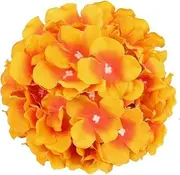 [Xiao Hua] Silk Hydrangea Heads Artificial Flower Heads with Stems Home Wedding Decoration, Pack of 10 (Sunset)