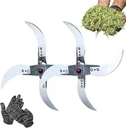 Farming Grass Shredder – Turf Chopper, Lawn Edger | 12 Hole Rotary Steel Blade Shredder, Detachable Attachment Tool for Outdoor Trimming, Plant Debris Removal, Garden Trail Grooming