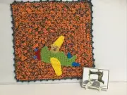 Dreaming Of A Green Plane Trip dolls Blanket/Topper Hand Crochet