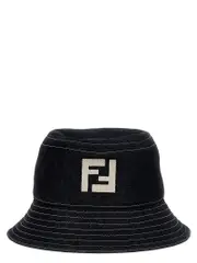[Fendi] Fendi-Bucket Logo Hat Cappelli Blu-Uomo M Blue