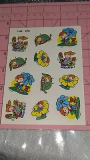 Vintage Trend Scratch N Sniff Stickers Elfin Elf Flower 1 Sheet T-148 READ