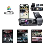 4k Dash Cam Front and Rear, 3.59" IPS Screen, Built-in GPS 5G WiFi Dash Camer...