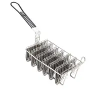 Taco Fryer Basket Holds 6 Shells Rubber Grip Handle Stainless Steel Taco She L2S