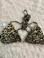 NEW WOT ASOS Leopard Print Triangle Bikini Top