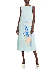 Misook Embroidered Midi Dress