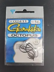 Fishing hooks - gamakatsu octopus hook size 1 02411 6 hooks per pack
