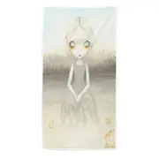 Scary Art Girl Ghost of the Pumpkin Patch Beach Towels Medium Large Extra Large