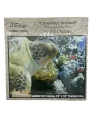 550 Piece Jigsaw Puzzle Heritage Clowning Around Turtle Tropical Fish 24 x 18