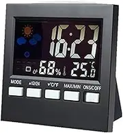 JSEIAJB Mini Multifunctional Calendar LED Backlight Temperature Humidity Voice-Controlled Weather Clock