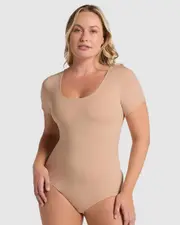 Leonisa Essential Boldly Short Sleeve Shaping Tummy Control Bodysuit