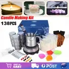 Electric Candle Making Kit Wax Melter Pouring Pot Soy Wicks Thermometer DIY 138P