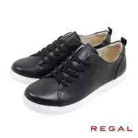 在飛比找momo購物網優惠-【REGAL】經典皮質輕便舒適綁帶休閒鞋 黑色(P790-B