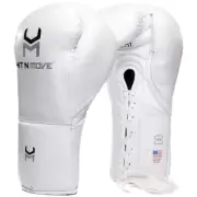 Hit N Move Suvari Horse Hair White Lace Up Boxing Gloves