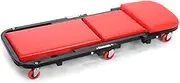 Roller Seats & Creepers 36 inch Folding Car Repair Bed Auto Maintenance Work Bench Chair Auto Workshop Bench Wheels Roller Car Mechanic's Seat(RED)