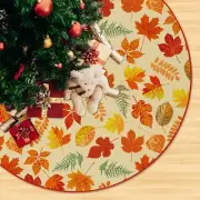 Fall Tree Skirt Funny Fall Maple Leaf Christmas Tree Skirt Carpet Mat Funny P...