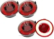 4pcs Tail Lamp Assemblies Compatible with Corvette C6 Rear Running Driving Parking Lamp Taillight Brake Lamp& Rear Fog Lamps 05-13(Red Lens)