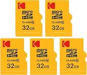 KODAK 5 Pack 32GB Micro SDHC Memory Cards with Adapter - High Speed Memory Solution