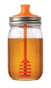 Honey Dipper Lid for Regular Mouth Mason Jars Honey Stirrer Lid for Honey Pot