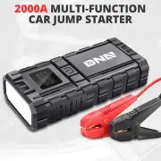 Black 20000 mAh 12V 2000A Peak Powerful Car Jump Starter w/ Multi-Function Ports