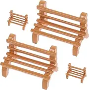 ERINGOGO 4pcs Mini Bench Model Park Chair for Doll House Micro Landscape Realistic Miniature Furniture Set