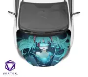 Hatsune Miku Anime Hood Wrap Weatherproof Vinyl Decal 50"X60" 1-YR Warranty