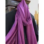 100%  PURE PASHMINA  CASHMERE  喀什米爾羊毛 手工圍巾 披肩 輕薄鑽石織紋-葡紫