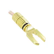 Spade Terminal Gold Plated Fits suits 5.5-6.5mm Posts 12 AWG Speaker Cable Black