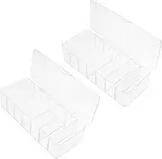 Vaguelly 2Pcs Cord Organizer Case with Cover Multi Grid Desktop Cable Management Box for Power Line Storage Tidy and Practical for Home Office Use Keeps Cables Clean