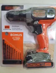 NEW BLACK&DECKER #BCD702 20V DRILL DRIVER SET 10 BITS INCLUDED MOLDED SEALED SET