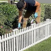 2ft H x 2ft W (3 Panels) No Dig Zippity Roger Rabbit Garden Fence Kit, White Vinyl Picket Fence Panels, Perfect Garden Fences and Borders for Dogs, Dog Fence Outdoor for Yard, ZP19056