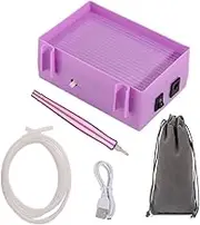 WJnflQN Gem Painting Pen, Vacuum Gem Art Drill Pen with Storage Tray, Automatic Suction Craft Tool for Embroidery Drawing