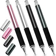 Pen for Tablet Mobile Phone (Pack of 4) Stylus Pens for iPad Samsung Touchscreen, GUUGEI 2-in-1 Disc / Fibre Tips, Universal Capacitive Pens, Rubber Grip Instead of Finger Operation Pens