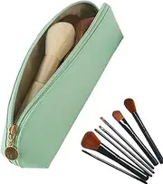 [Generic] Small Make Up Bag | Portable Zippered Cosmetic Pouch | Multi-Functional PU Travel Toiletry Bag Large Capacity Makeup Brushes Organizer for Daily Use