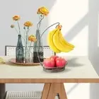 2 in 1 Fruit Basket Bowl with Banana Tree Hanger Bread Basket Dining Table