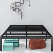 Zinus Van Queen Bed Frame 40Cm Metal Bed Base | Steel Slat Mattress Support | Be