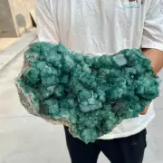 20.4lb NATURAL Green Cube FLUORITE Crystal Specimen Quartz Cluster Mineral HEALI