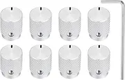 uxcell 8 Pcs Aluminium Potentiometer Knobs, 1/4"(6mm) IDx1/2(12.5mm) ODx5/8(16mm) Height Universal Volume Tone Control Knobs for Guitar, Bass, Oval Indicator, Matte Silver