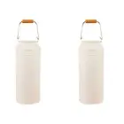 2x Yard Master White 28cm Maja Emboss Milk Can Decor Plant Pot Container Metal