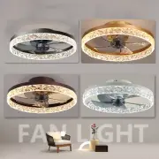 20" Ceiling Fans with Lights LED Enclose with Remote Control Low Profile Fans