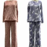 Women's Matching Print PJ Pajama Pyjama Set Warm