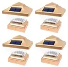 Set of 4 Copper Color Square Solar Light Post Cap 4x4 PVC Fence Style 246CX4