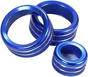 JIUYIN 3PCS Knob Ring Cover,Fit For, 1 2 3 3GT 4 Series X1 With AUTO Button Air Condition Audio Volume Control Button Circle Decor Trim Dashboard Knob Ring(Blue)