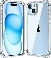Melomon iPhone 15 6.1 Inch Case, Transparent Soft TPU Silicone Protective Case, Scratch-Resistant, Shockproof, Anti-Scratch Back