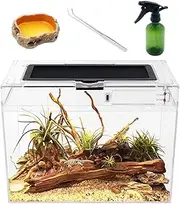 Reptile Growth Mini Reptile Terrarium,12" x 7"x 9" Reptile Tank with Full View Visually Appealing，for Insect，Fish，Tarantula，Hermit crab，Jumping spider，Iguana，Tortoise，Leopard Gecko，Frog，Bearded dragon