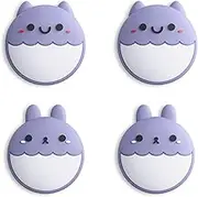 eXtremeRate PlayVital Cute Thumb Grip Caps for Nintendo Switch, Joystick Caps for Nintendo Switch Lite, Silicone Analog Cover Thumbstick Grips for Switch OLED Joycon - Rabbit & Squirrel Light Violet