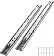 Soft Close Drawer Slides 16 Inch 1 Pairs, Side Mount Metal Ball Bearing Full Ext