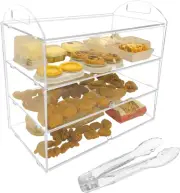 3 Tiers Clear Counter Top Bakery Display Case Pastry Display Cabinet 21.49"x2...