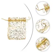 50 Pcs Sheer Drawstring Bags Yarn Christmas Gift Wrapping Organza