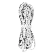 Flat Braided Leather Cord 5mm 10m White Craft Strip for Jewelry 32.8ft