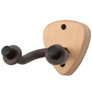 Wall Mount Guitar Hanger Hook Wood Base Banjo Bass Acoustic Electric Guitar Neck Holder Stand with Light Wood Color
